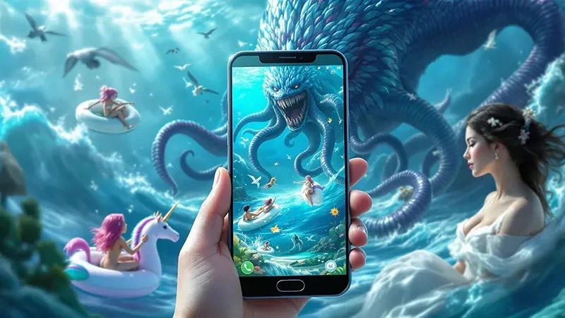 Arena bawah laut dalam permainan tembak ikan mobile